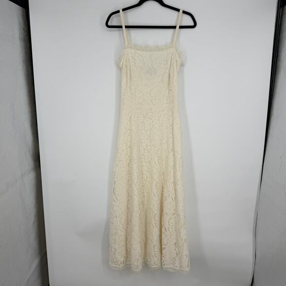 Temperley London Dresses & Skirts - Temperley London Coco Lace Midi Dress Ivory Square Neck Womens US 8